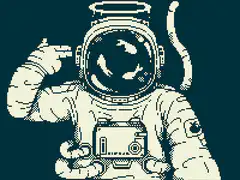 pixel art angel astronaut