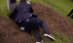 Man buried alive in a grave