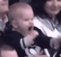 Baby screaming with Bitcoin logo