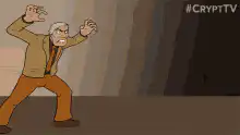 Old man turns into skeleton