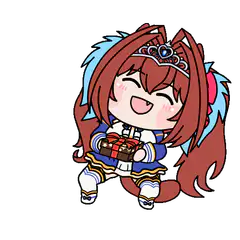 chibi idol girl holding gift