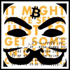 Anonymous Guy with Bitcoin Text