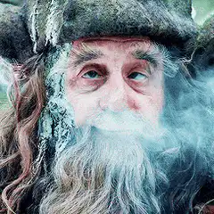 Hagrid smoking a pipe