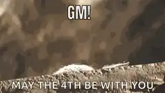 Baby Yoda pops up saying GM!