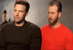 Ben Affleck unimpressed by Chris Evans laughing