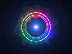 Colorful circular audio visualizer