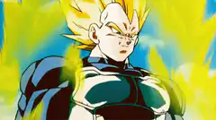Vegeta powering up in Super Saiyan form