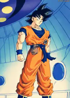 Goku standing confidently