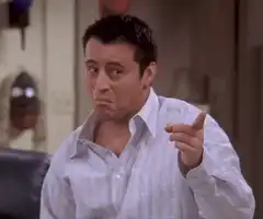 Joey Tribbiani points to his head