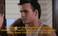 Patrick Swayze Looking Into Mirror