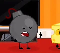Bomb character laughs at Cheese
