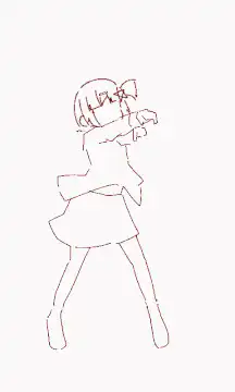 red line anime girl dancing