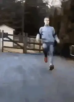 Man running with a phone