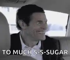 Willem Dafoe crazy smile to much sugar