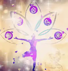 purple silhouette yoga chakra lotus