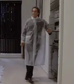 Ben Stiller in plastic raincoat