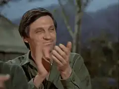 Hawkeye clapping and saluting