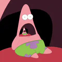 Patrick Star screaming with tiny Patrick inside