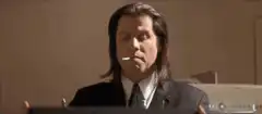 Vincent Vega smoking cigarette
