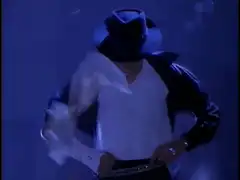 Michael Jackson moonwalk in blue street