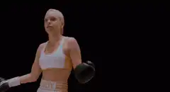 Boxer shrugs with boxing gloves