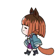 Chibi horse girl walking