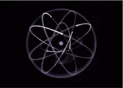 glowing atom model animation