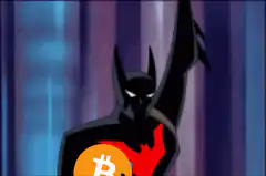Batman holding bitcoin