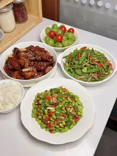 homemade chinese dishes on table