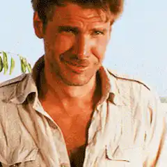Harrison Ford smirk to smile