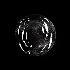Abstract white sphere with swirling lines