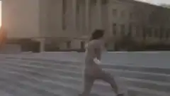 Rocky running up the Philadelphia Museum of Art steps