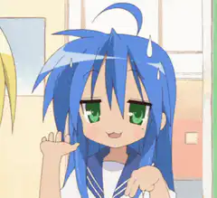 Konata Izumi excited hand gestures