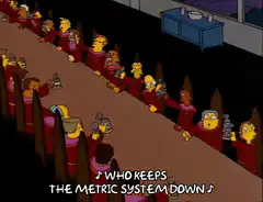 Simpsons Last Supper metric system