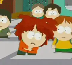 Jimmy Valmer talking with big hair