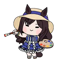 Chibi horse girl painting