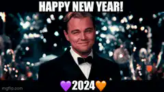 Leonardo DiCaprio Happy New Year 2024 Toast