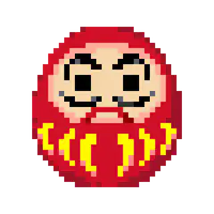 pixel art daruma doll
