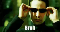 Neo puts on sunglasses and glitches