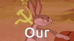 Bugs Bunny with Soviet Hammer and Sickle