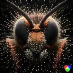 Glowing insect face macro