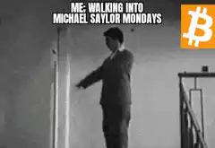 Man dancing into Michael Saylor Mondays