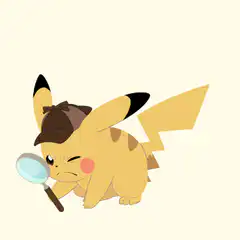 Detective Pikachu with magnifying glass