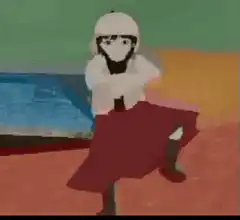 anime girl dancing on beach