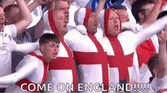 England fans cheering Come on England