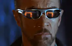 Agent Smith sunglasses reflection