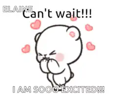 Excited bear with hearts