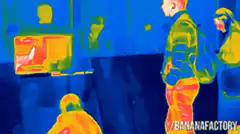 Thermal imaging person pooping