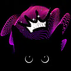 Sparkling crown on purple hair