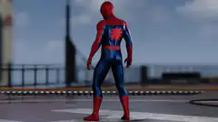 Spider-Man standing on rooftop